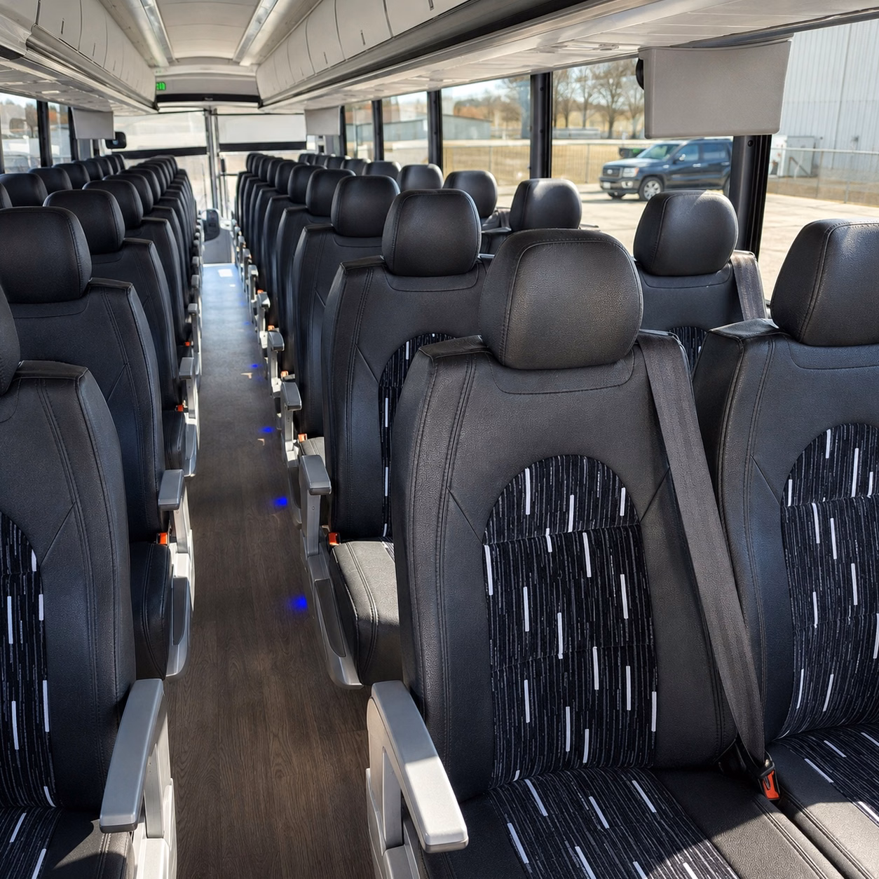 56 passenger charter bus interior